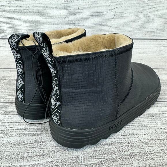Roxy Women's Black Faux Fur Lined Pull On Booties Size 10 - Picture 8 of 8
